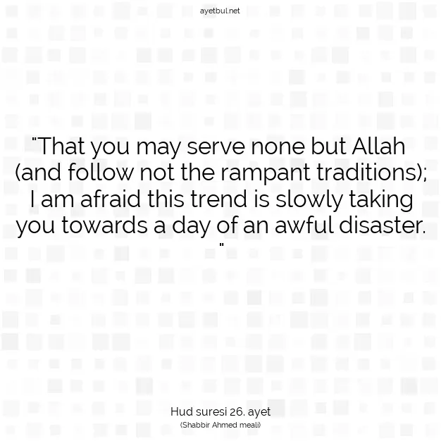 Ayetbul | Kuran Mealleri | Quran | Hud suresi 26. ayet