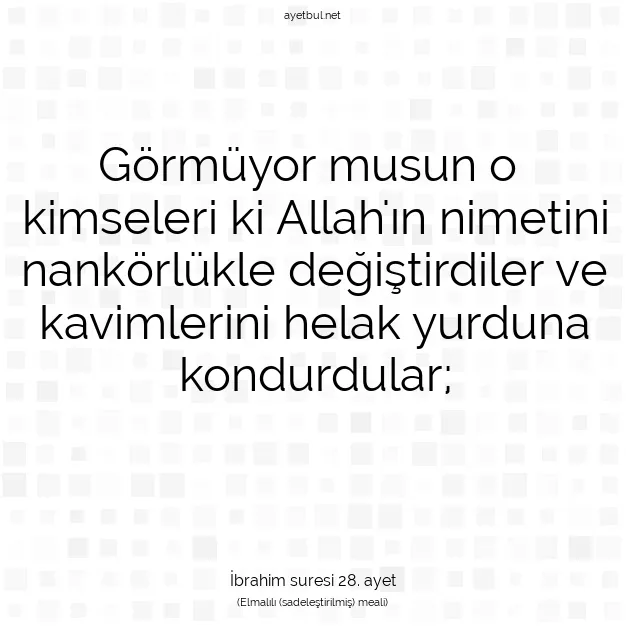 Ayetbul | Kuran Mealleri | Quran | İbrahim suresi 28. ayet