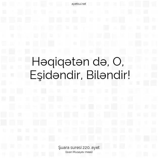 Ayetbul | Kuran Mealleri | Quran | Şuara suresi 220. ayet