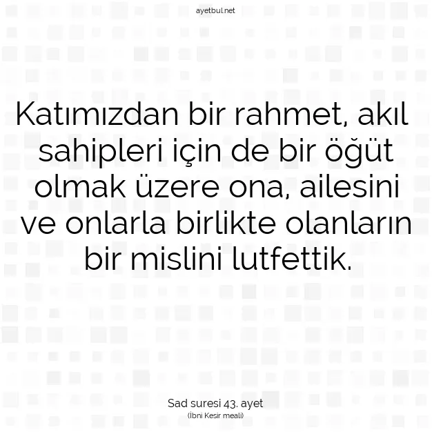 Ayetbul | Kuran Mealleri | Quran | Sad suresi 43. ayet