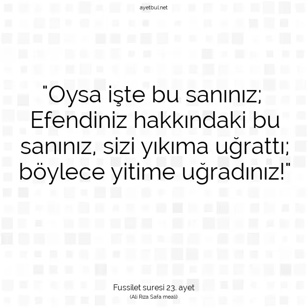 Ayetbul | Kuran Mealleri | Quran | Fussilet suresi 23. ayet