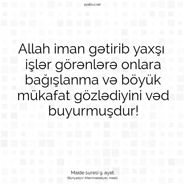 Ayetbul | Kuran Mealleri | Quran | Maide suresi 9. ayet